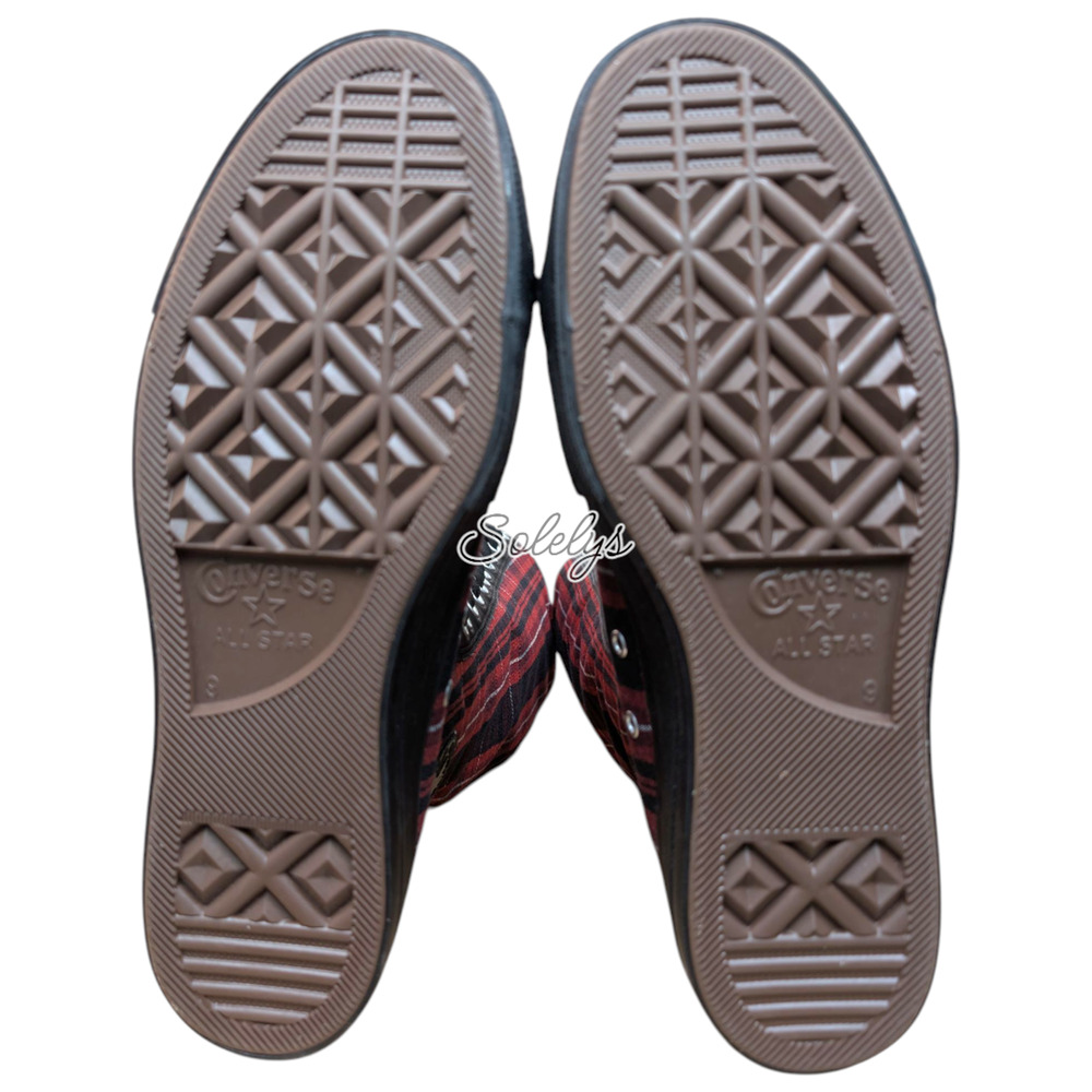 Converse XXHI Platform Lift Plaid Park Red Black Knee High Sneaker Bundle 5.5 - Picture 8 of 10